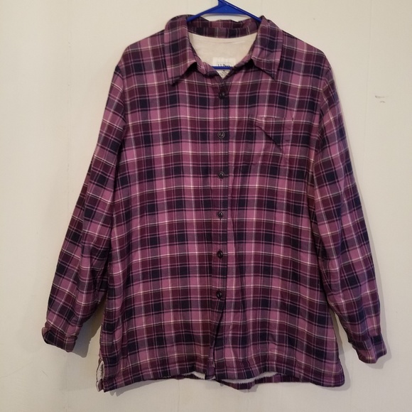 LLBean sherpa lined flannel shirt - Picture 5 of 10